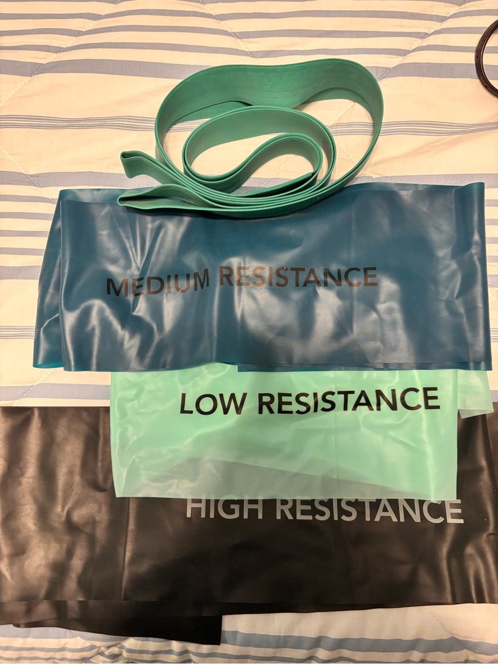 Resistance Band Set - Teal, Aqua, Black